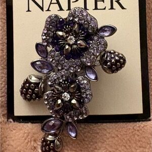 Napier Silver and Purple Gem Brooch